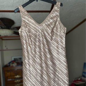 Banana Republic Rose Gold Sequined Sleeveless Short Dress